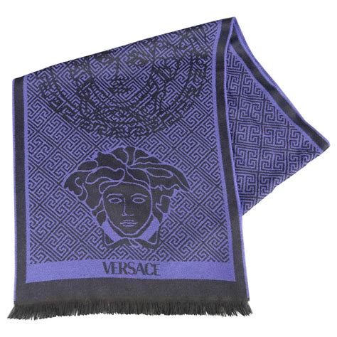 versace scarf purple medusa|versace wool scarf.